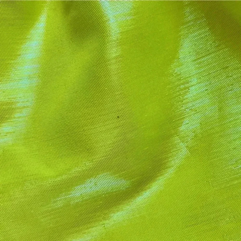 NEW Christopher John Rogers Target Neon Yellow Iridescent Belted Midi Dress XXS - Picture 10 of 15